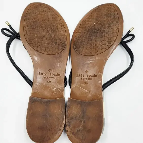 Kate Spade New York Mistic Bow Black & White Checkered Sandals Women's Size 10 - Picture 9 of 10